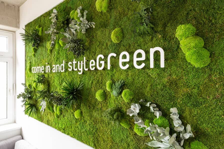 styleGREEN Infividual Mooswand mit Pflanzenhighlights styleGREEN Infividual Mooswand mit Pflanzenhighlights Detailaufnahme