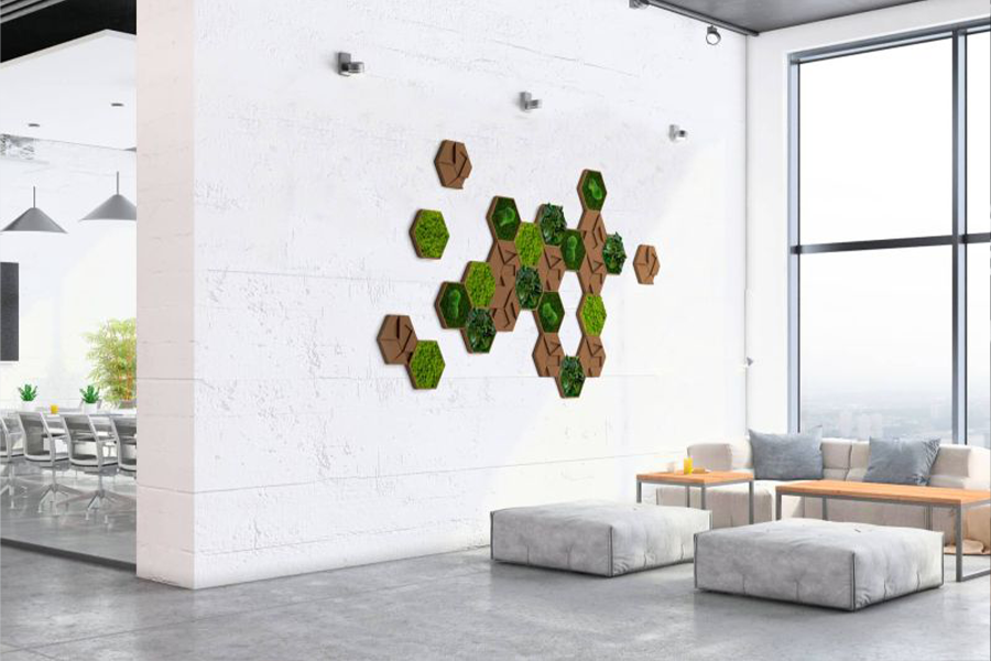 styleGREEN Hexagone für Schallschutz im Büro styleGREEN Hexagone in Büro